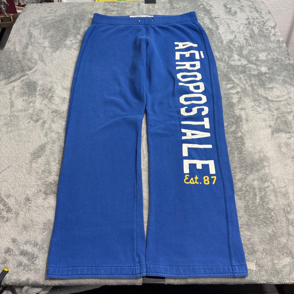 VTG Y2K Aeropostale Blue Graphic Sweatpants Mens XS Est 87 Straight Leg Pants